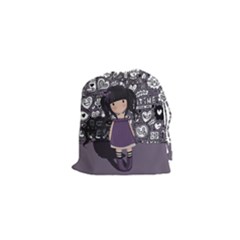 Dolly Girl In Purple Drawstring Pouches (xs)  by Valentinaart