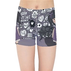 Dolly Girl In Purple Kids Sports Shorts by Valentinaart