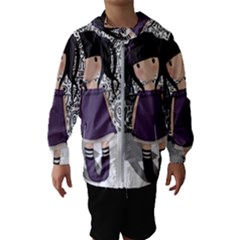 Dolly Girl In Purple Hooded Wind Breaker (kids) by Valentinaart