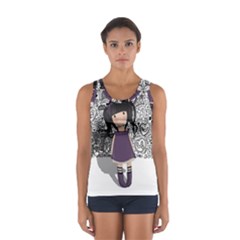 Dolly Girl In Purple Sport Tank Top  by Valentinaart