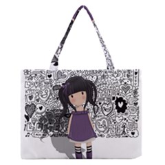 Dolly Girl In Purple Zipper Medium Tote Bag by Valentinaart