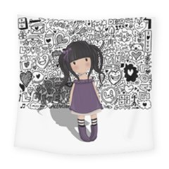 Dolly Girl In Purple Square Tapestry (large) by Valentinaart