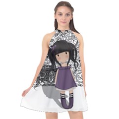 Dolly Girl In Purple Halter Neckline Chiffon Dress  by Valentinaart