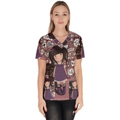 Dolly Girl In Purple Scrub Top by Valentinaart