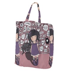 Dolly Girl In Purple Giant Grocery Zipper Tote