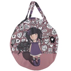 Dolly Girl In Purple Giant Round Zipper Tote by Valentinaart