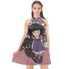 Dolly Girl In Purple Halter Neckline Chiffon Dress  by Valentinaart