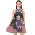 Dolly girl in purple Halter Neckline Chiffon Dress  View1