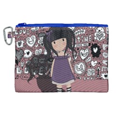 Dolly Girl In Purple Canvas Cosmetic Bag (xl) by Valentinaart