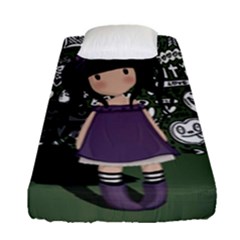 Dolly Girl In Purple Fitted Sheet (single Size) by Valentinaart