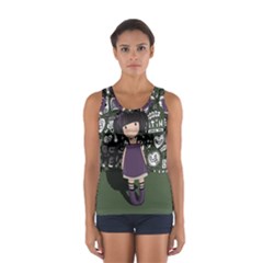 Dolly Girl In Purple Sport Tank Top  by Valentinaart