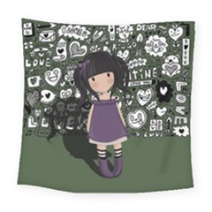 Dolly Girl In Purple Square Tapestry (large) by Valentinaart