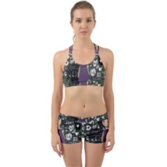 Dolly Girl In Purple Back Web Sports Bra Set by Valentinaart