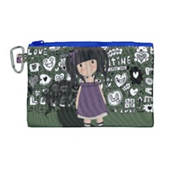 Dolly Girl In Purple Canvas Cosmetic Bag (large)