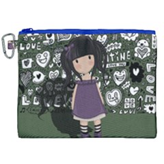 Dolly Girl In Purple Canvas Cosmetic Bag (xxl) by Valentinaart