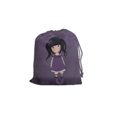 Dolly Girl In Purple Drawstring Pouches (small)  by Valentinaart