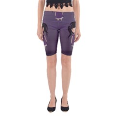 Dolly Girl In Purple Yoga Cropped Leggings by Valentinaart