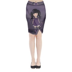 Dolly Girl In Purple Midi Wrap Pencil Skirt by Valentinaart