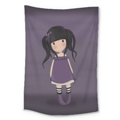 Dolly Girl In Purple Large Tapestry by Valentinaart