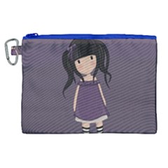 Dolly Girl In Purple Canvas Cosmetic Bag (xl) by Valentinaart