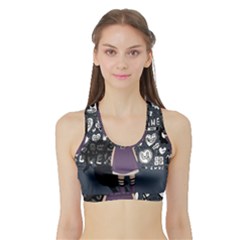 Dolly Girl In Purple Sports Bra With Border by Valentinaart