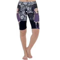 Dolly Girl In Purple Cropped Leggings  by Valentinaart