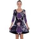 Dolly girl in purple Quarter Sleeve Skater Dress View1