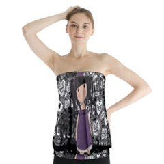 Dolly Girl In Purple Strapless Top by Valentinaart