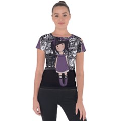 Dolly Girl In Purple Short Sleeve Sports Top  by Valentinaart