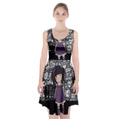 Dolly Girl In Purple Racerback Midi Dress by Valentinaart