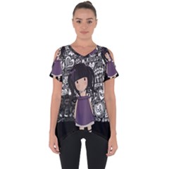 Dolly Girl In Purple Cut Out Side Drop Tee