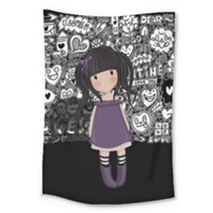 Dolly Girl In Purple Large Tapestry by Valentinaart