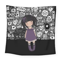 Dolly Girl In Purple Square Tapestry (large) by Valentinaart