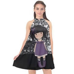 Dolly Girl In Purple Halter Neckline Chiffon Dress  by Valentinaart