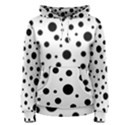 Black On White Polka Dot Pattern Women s Pullover Hoodie View1