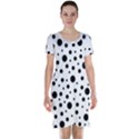 Black On White Polka Dot Pattern Short Sleeve Nightdress View1