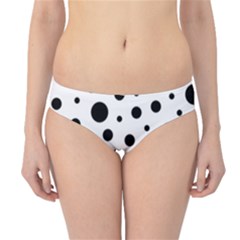 Black On White Polka Dot Pattern Hipster Bikini Bottoms by LoolyElzayat