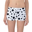 Black On White Polka Dot Pattern Reversible Boyleg Bikini Bottoms View1