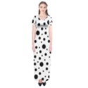 Black On White Polka Dot Pattern Short Sleeve Maxi Dress View1