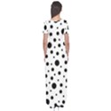 Black On White Polka Dot Pattern Short Sleeve Maxi Dress View2