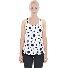 Black On White Polka Dot Pattern Piece Up Tank Top by LoolyElzayat