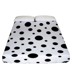 Black On White Polka Dot Pattern Fitted Sheet (california King Size) by LoolyElzayat