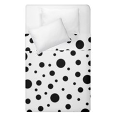 Black On White Polka Dot Pattern Duvet Cover Double Side (single Size) by LoolyElzayat