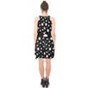 White On Black Polka Dot Pattern Halter Collar Waist Tie Chiffon Dress View2