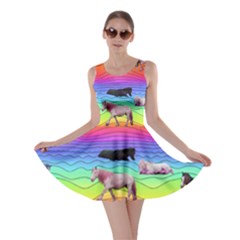 Horses In Rainbow Skater Dress