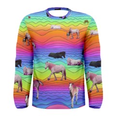 Horses In Rainbow Men s Long Sleeve Tee