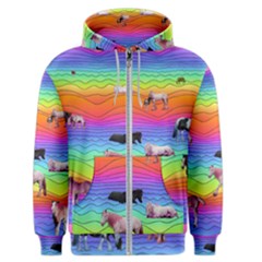 Horses In Rainbow Men s Zipper Hoodie by CosmicEsoteric