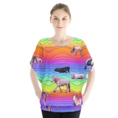 Horses In Rainbow Blouse