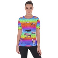 Horses In Rainbow Short Sleeve Top by CosmicEsoteric