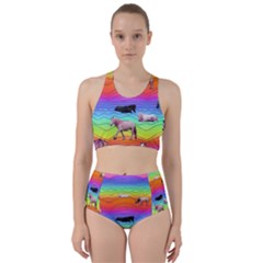 Horses In Rainbow Racer Back Bikini Set